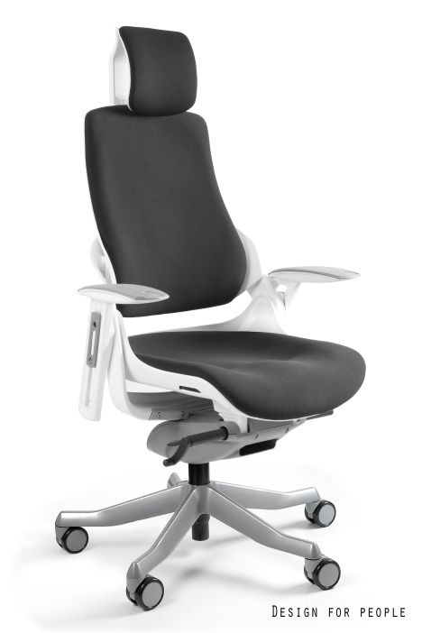 Fotel ergonomiczny WAU biały, tkanina 18 kolorów, Unique