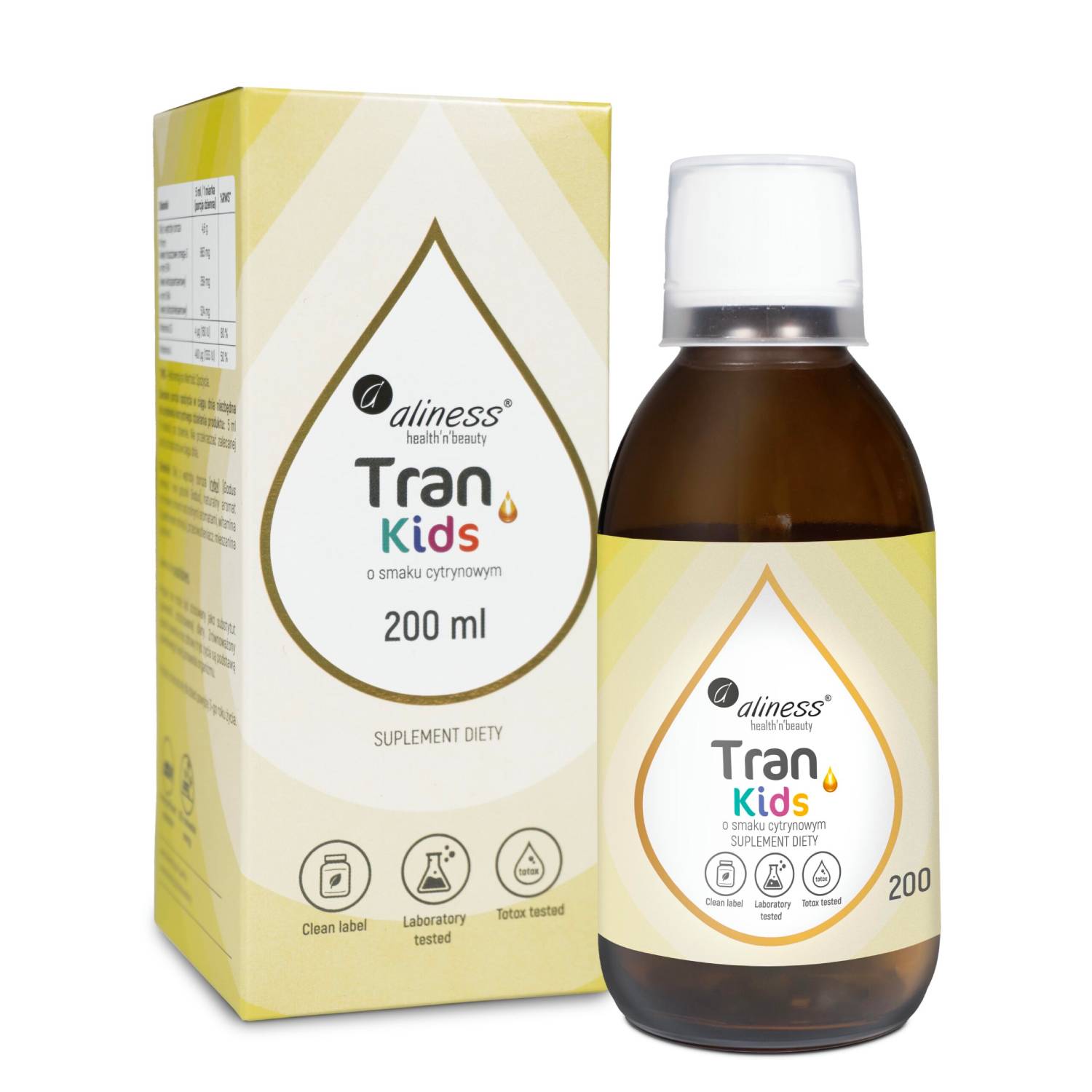Aliness tran kids, smak cytrynowy, 200 ml