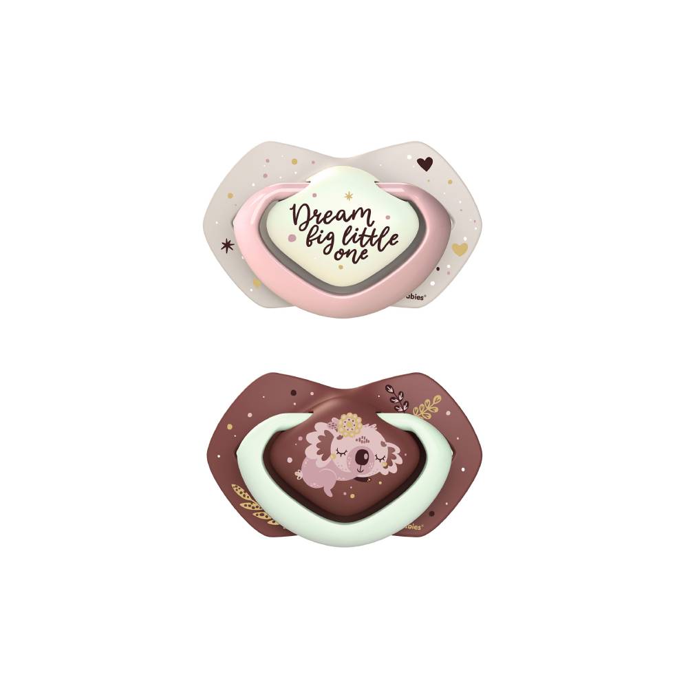 Canpol babies - smoczek silikonowy 6-18m, symetryczny sleepy koala girl 22/659, 2 sztuki