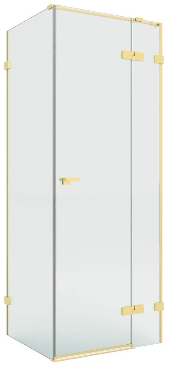 New Trendy Eventa Gold Brushed kabina prysznicowa 110x120 cm prostokątna prawa złoty szczotkowany/szkło przezroczyste EXK-8294