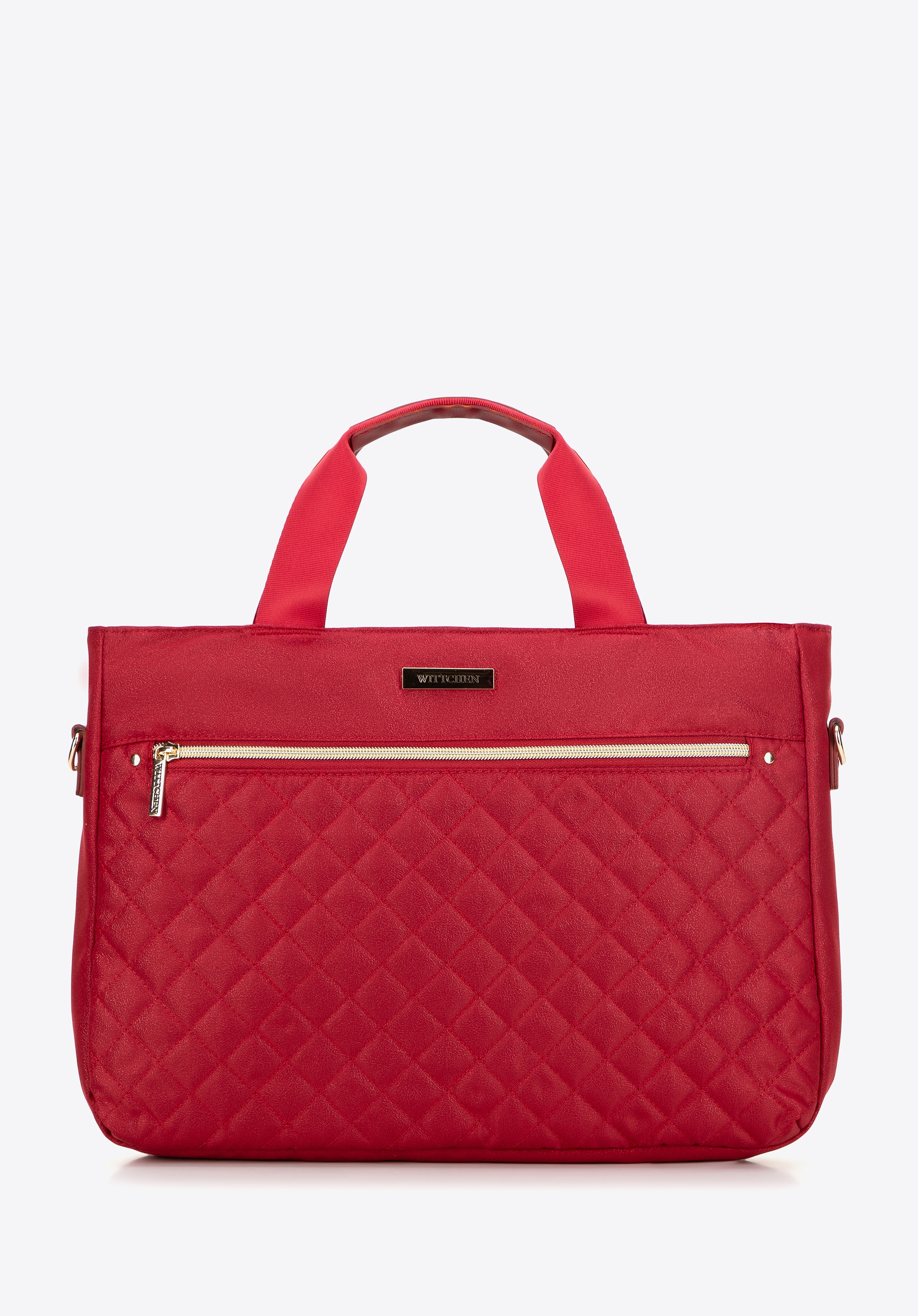 Torba na laptopa 14'' biznesowa z pikowaniem wiśniowa