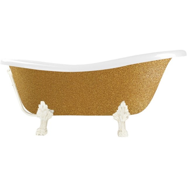 BESCO Wanna wolnostojąca OTYLIA GLAM ZŁOTA 170x77 cm nogi białe #WKO-