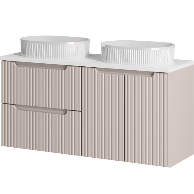 COMAD Zestaw mebli NOVA CASHMERE 2 szafki z blatem WHITE 120 cm, 2 um