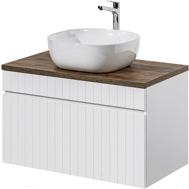 COMAD Zestaw mebli ICONIC WHITE szafka z blatem SANTA FE OAK 80 cm, u