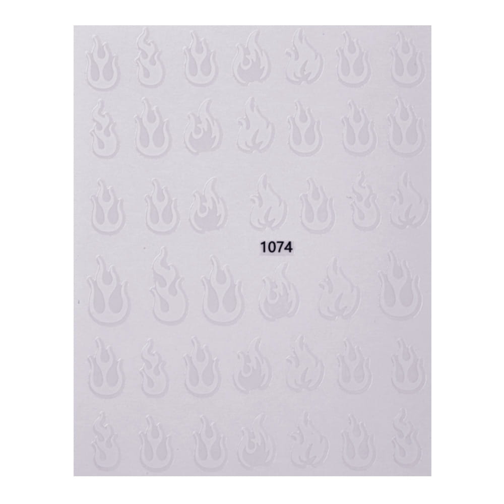 Naklejki do paznokci cienkie samoprzylepne Joyful Nail białe Nr 1074