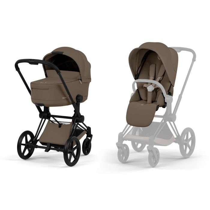 Cybex Priam 5.0 Comfort - wózek głęboko-spacerowy 2w1-Matt Black & Coconut Brown