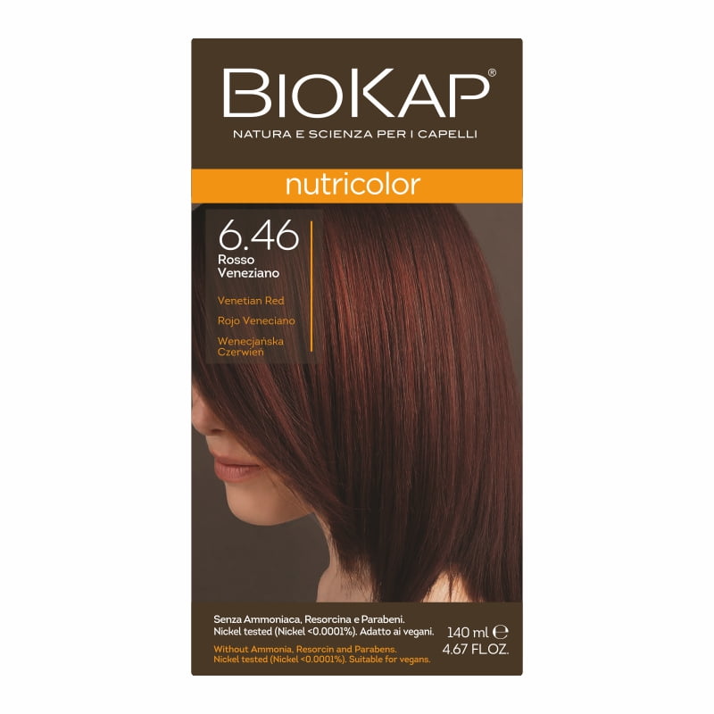 Biokap Nutricolor Farba do Włosów | Wenecjańska Czerwień 6.46 | Pokrywa Siwe Włosy | Bez Amoniaku