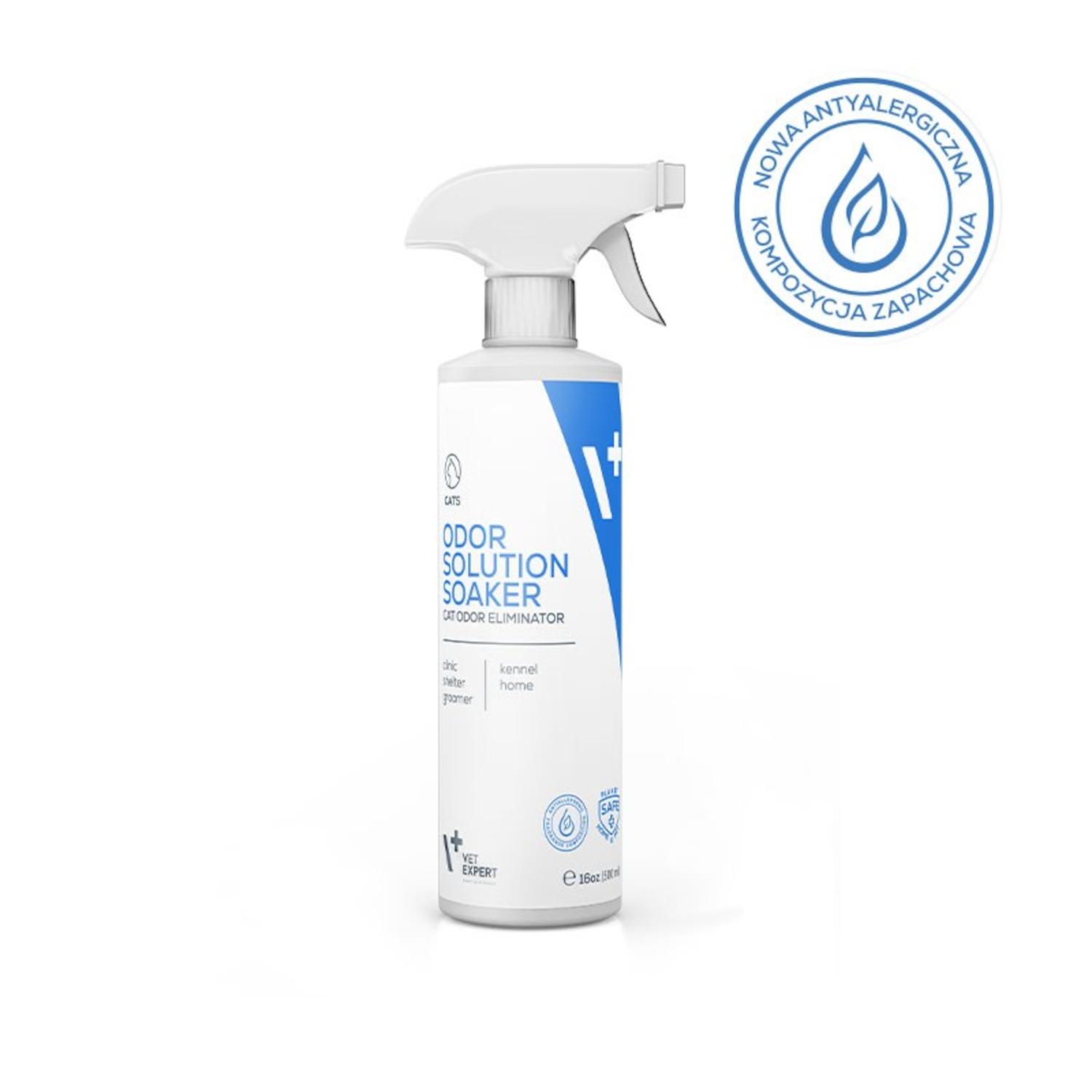 Odor Solution Soaker Cat Odor Eliminator | VET EXPERT | 500 ml | Neutralizator zapachów kota z triggerem