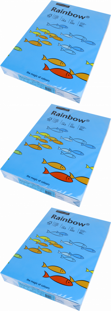 Rainbow papier kolorowy A4 80 g/m2, 500 ark., niebieski (R87)