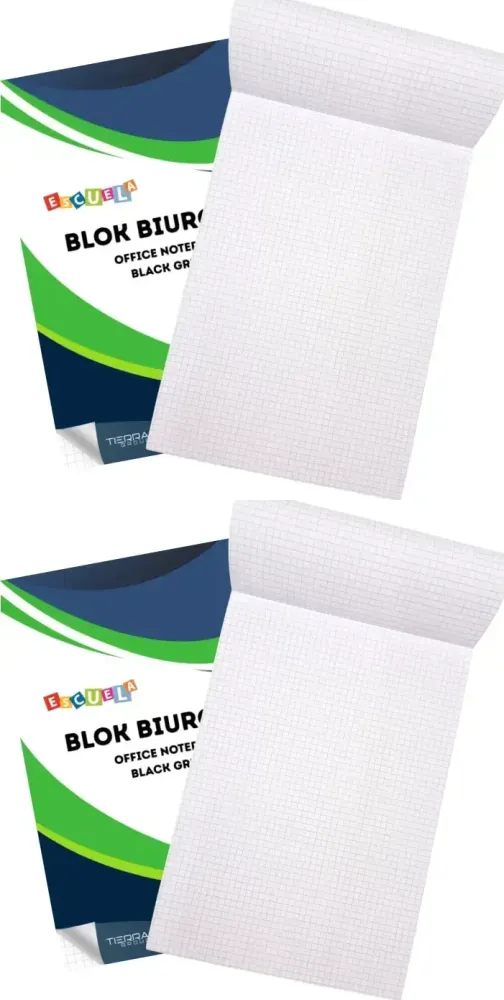 2x Blok biurowy w kratkę Escuela, A5, 100 kartek