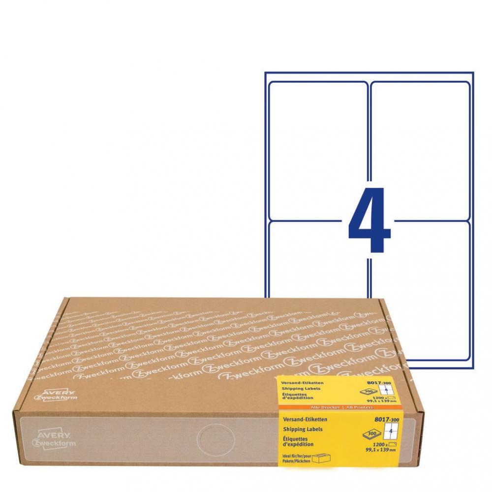 Avery Zweckform etykiety wysyłkowe A4 99,1x139 mm, 300 ark., białe
