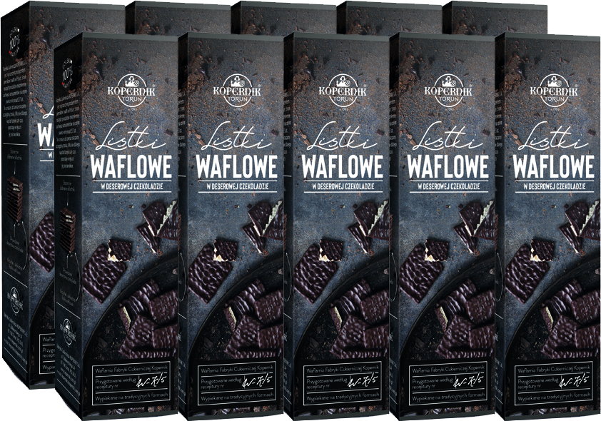 10x Kopernik Premium Listki waflowe w czekoladzie deserowej 96 g