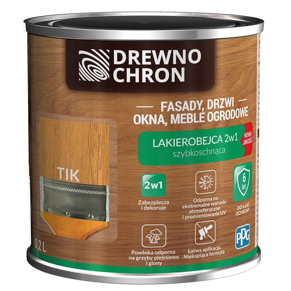 Lakierobejca 2w1 Tik 0,2L Drewnochron