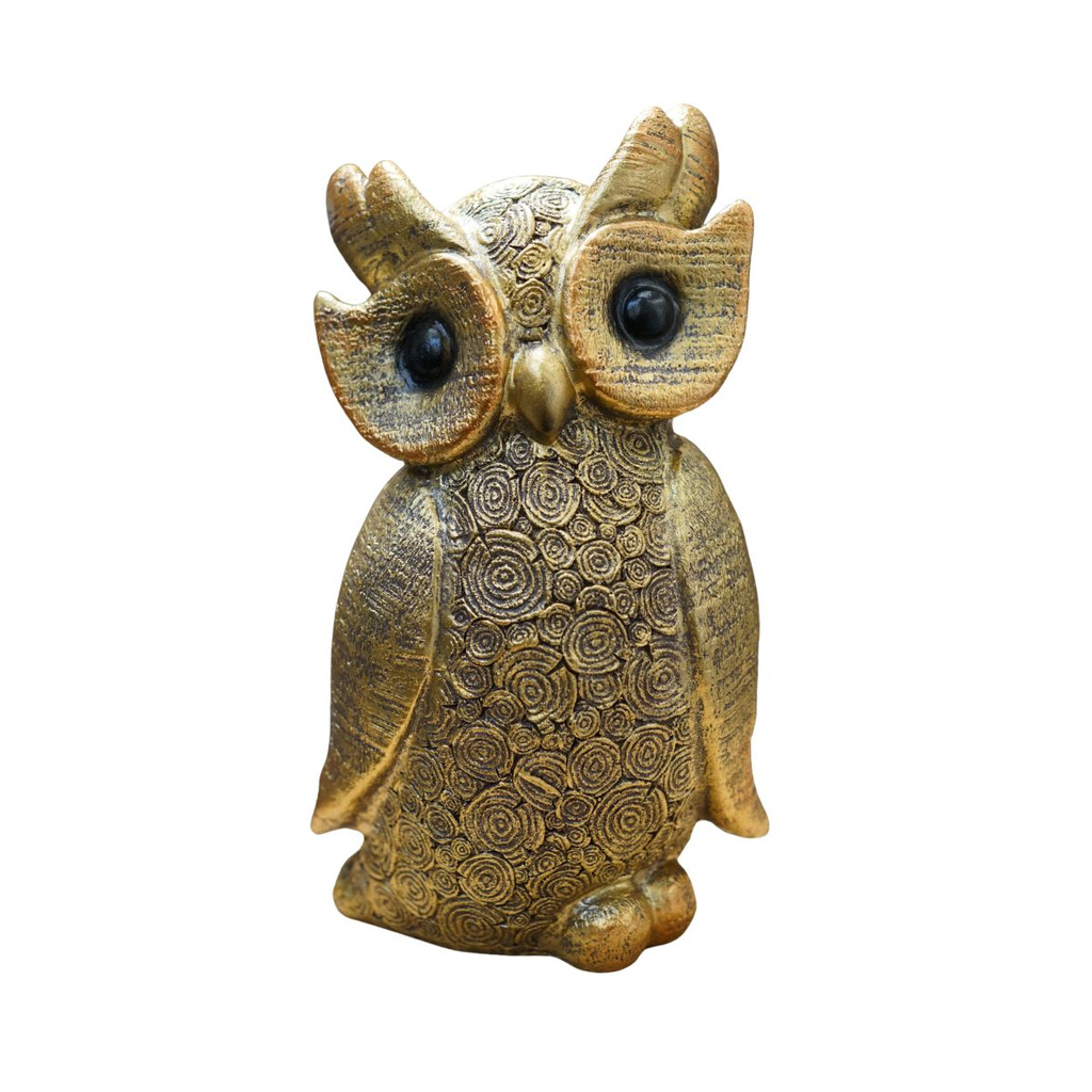 Sowa złota czarne oczy 12,5x20,5cm