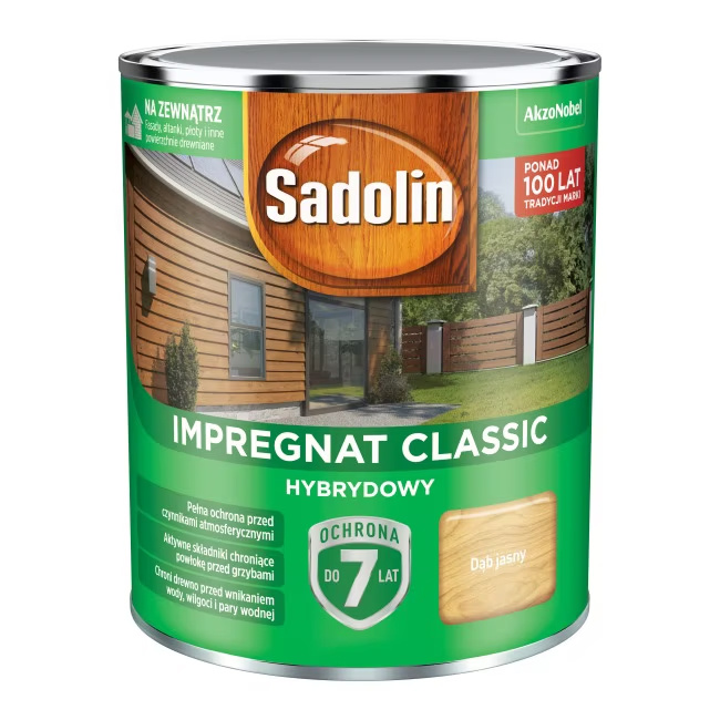 Impregnat ochronno-dekoracyjny hybrydowy Classic 0,75L Dąb jasny Sadolin