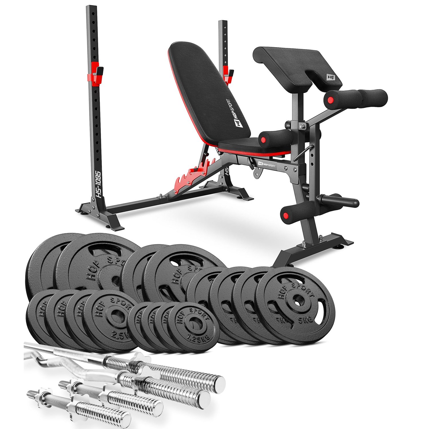 Posilňovacia sada Strong 116kg s lavicou HS-1095