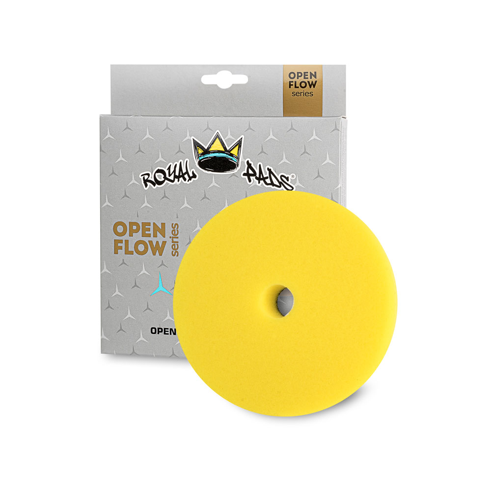 Royal Pads OF Medium 130mm Yellow - otwarto-komórkowy pad polerski średnio tnący