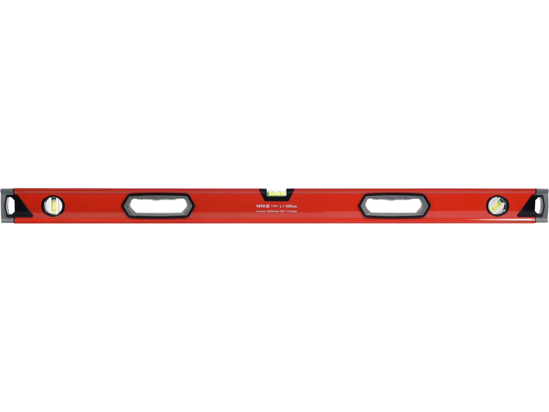 Poziomnica budowlana YATO 100cm 3 libelle aluminiowa z uchwytami YT-30073