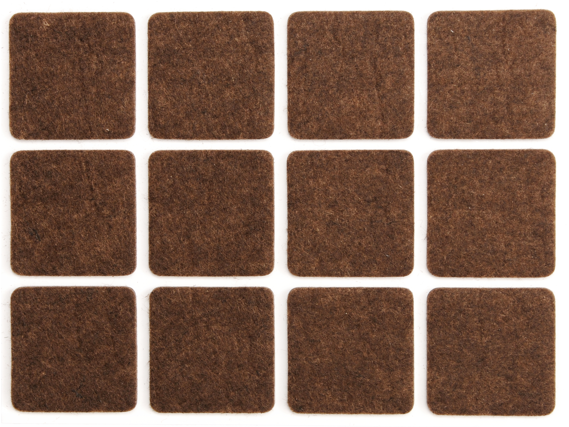 Podkładki filcowe VOREL samoprzylepne kwadratowe 28x28mm brązowe 12 szt. 74863