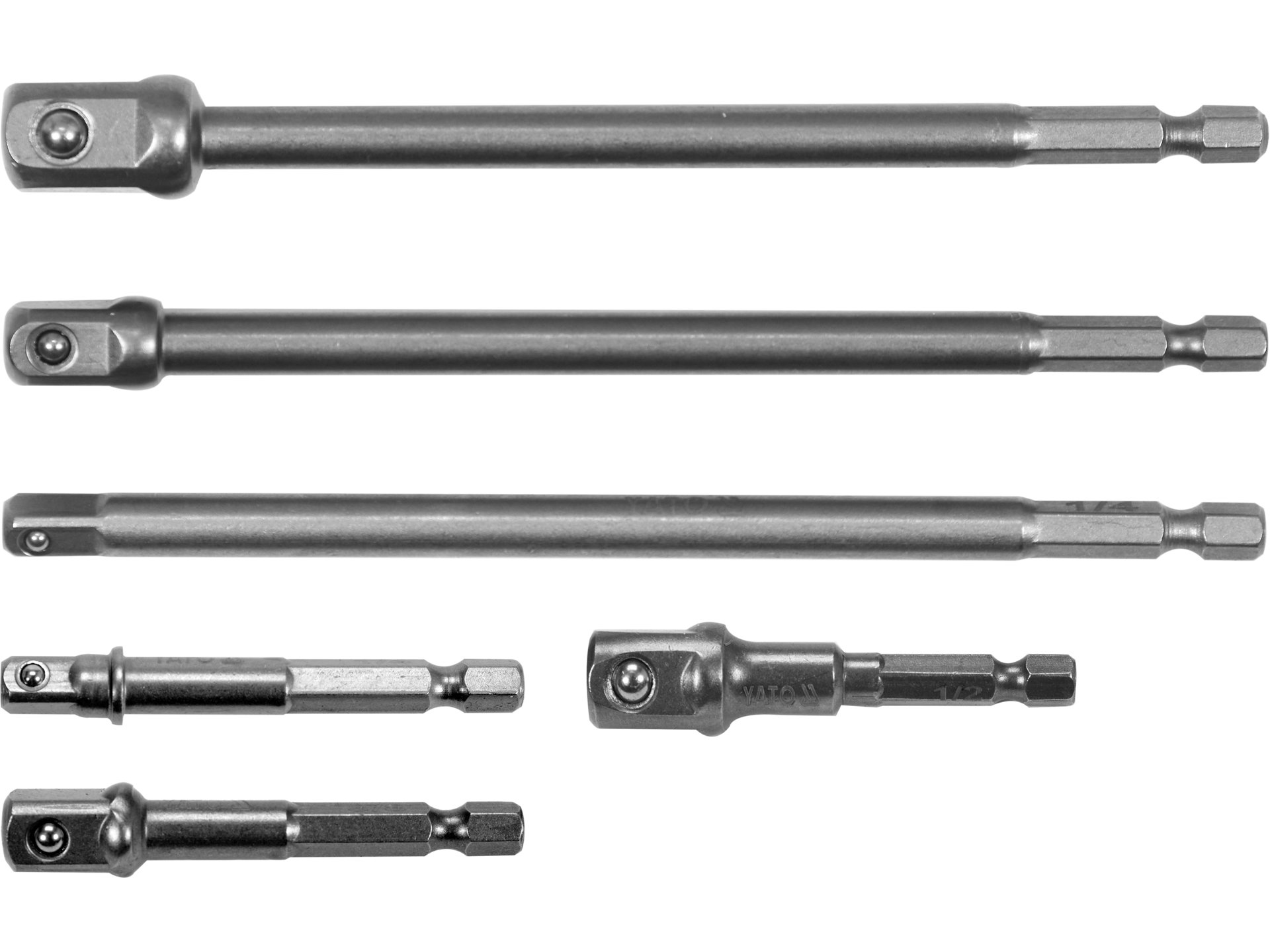 Zestaw adapterów HEX do nasadek YATO 6 szt. 1/4 3/8 1/2 cala CrV YT-04629