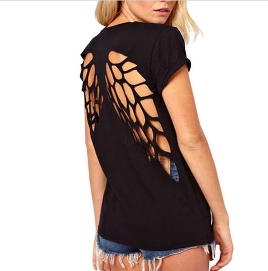 Bluzka, koszulka wycięcia S-XL czarna A10