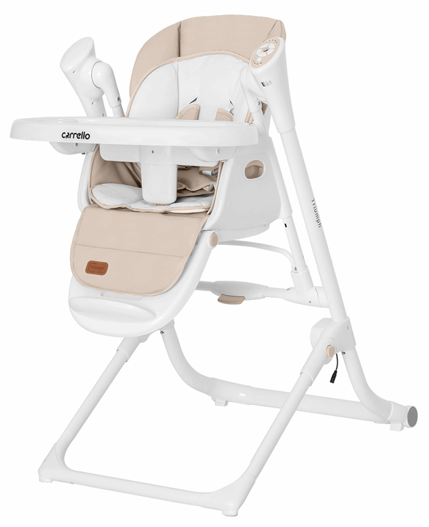 Carrello Triumph - krzesło do karmienia z opcją bujaczka i leżaczka-Cream Beige