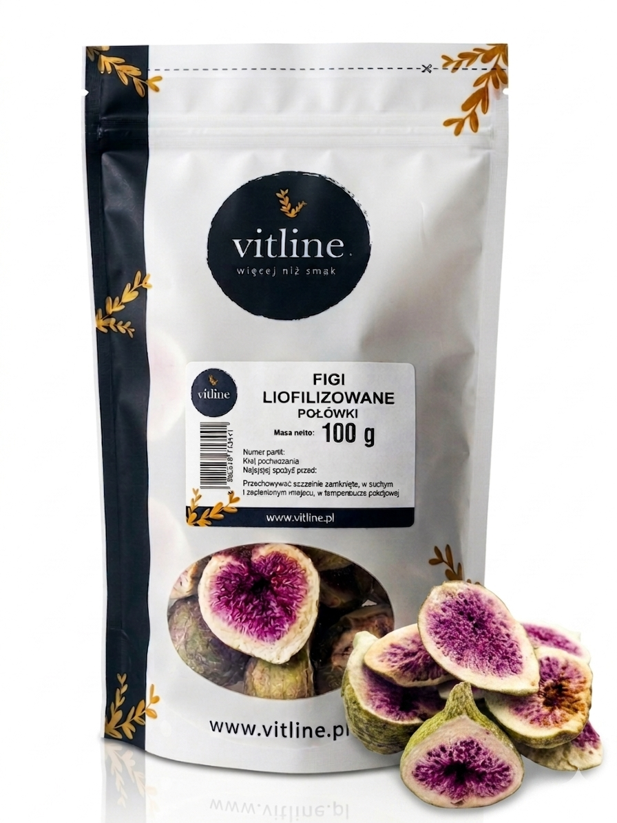 Figi liofilizowane połówki 100g VITLINE termin 11.2026r.