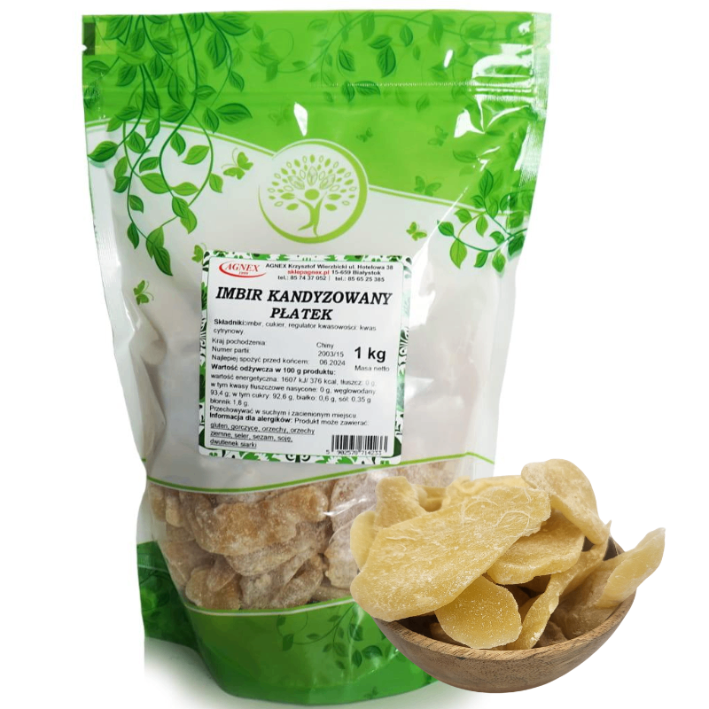 Imbir kandyzowany płatek 1 kg
