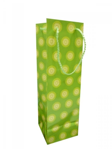 Ozdobne opakowanie, torebka na prezent "butelka" 12x35cm wz. Grochy 01