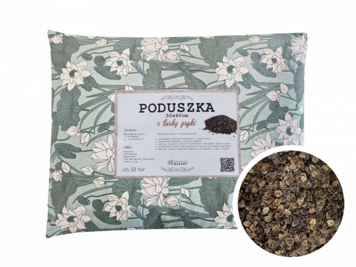 Poduszka z łuską gryki 50x60 wz. 11 lilia wodna