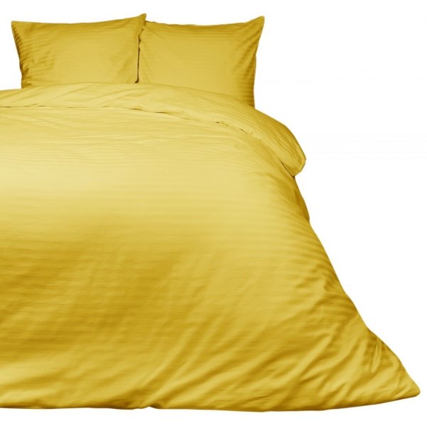 Pościel satynowa DARYMEX kolekcja Exclusive 160x200 + 2x70x80 wz. CIZGILI MUSTARD