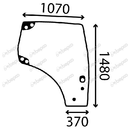 Szyba drzwi prawa New Holland T6 T7 CASE MXU 84280178