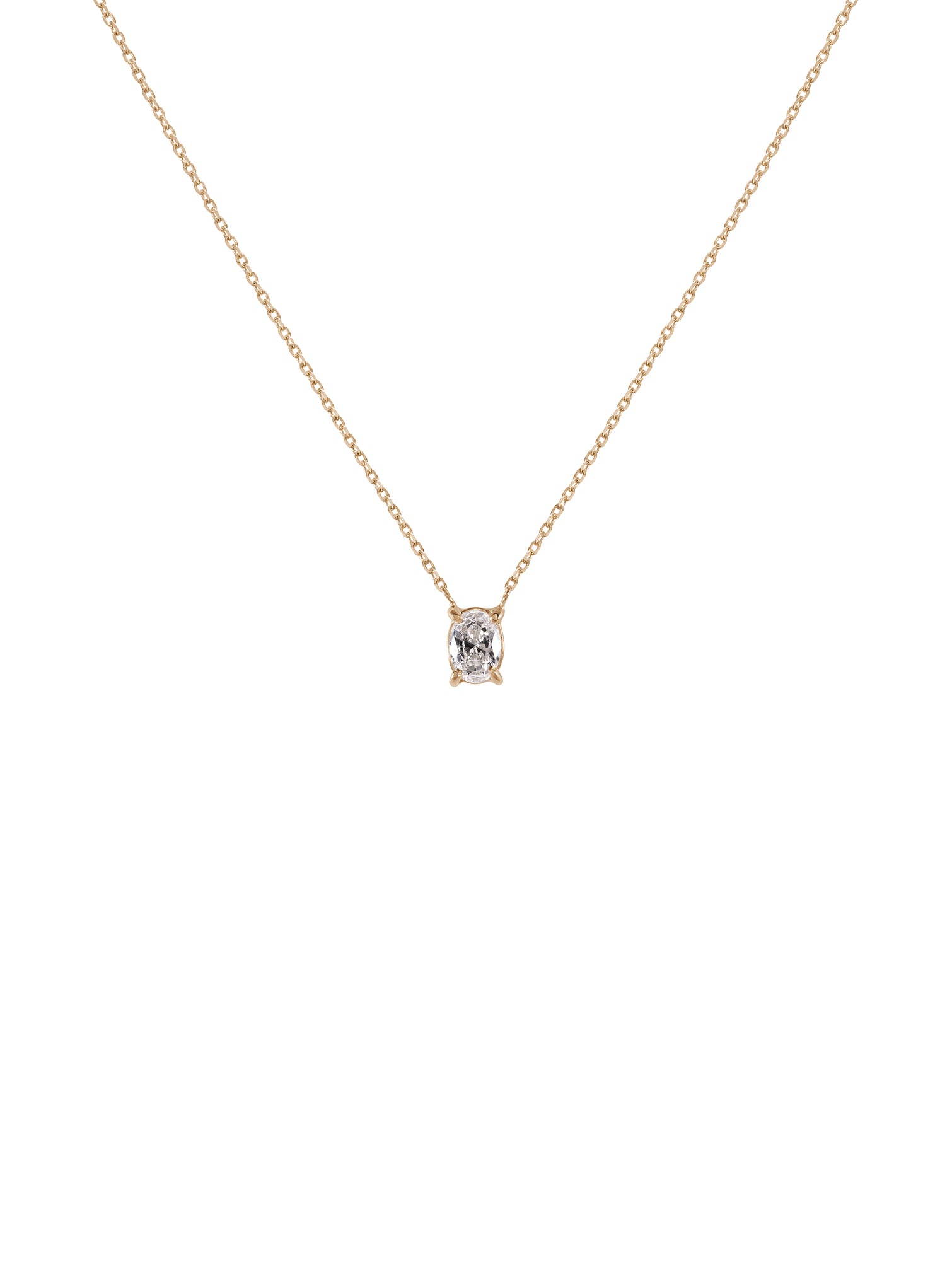 Oval Diamond Necklace - naszyjnik z owalnym diamentem, 45