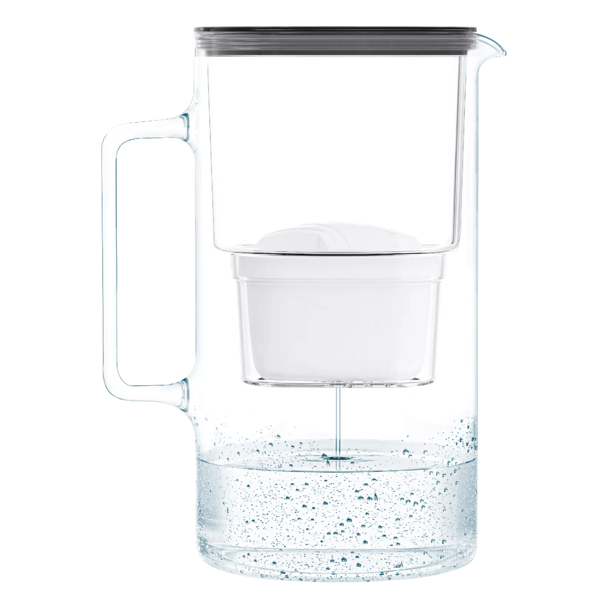 Szklany dzbanek filtrujący wodę z licznikiem D2 Borosilicate futureflow. Kolor czarny.