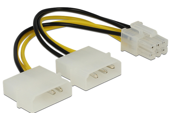 DELOCK Kabel PCI-E 6pin na 2xMOLEX z08427 82315 - Henryx24