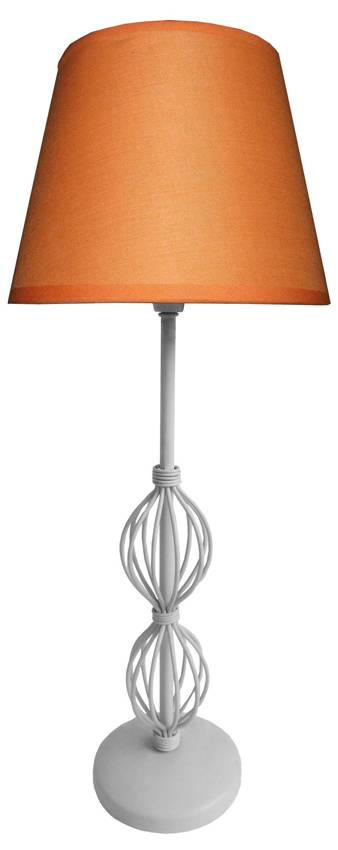 Pomarańczowa lampa stołowa gabinetowa do biurka Rosette metal tkanina