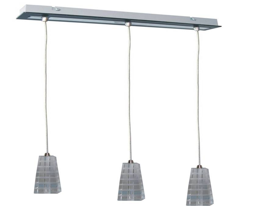 Chromowana lampa wisząca z regulacją wysokości do salonu EMO 3-płomienna