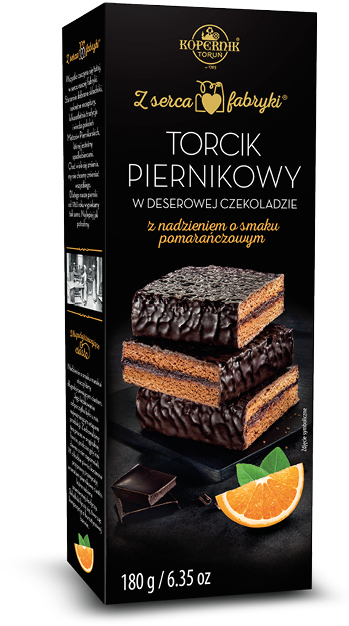 Kopernik Torcik piernikowy Premium pomarańczowy w deserowej czekoladzie, 180 g