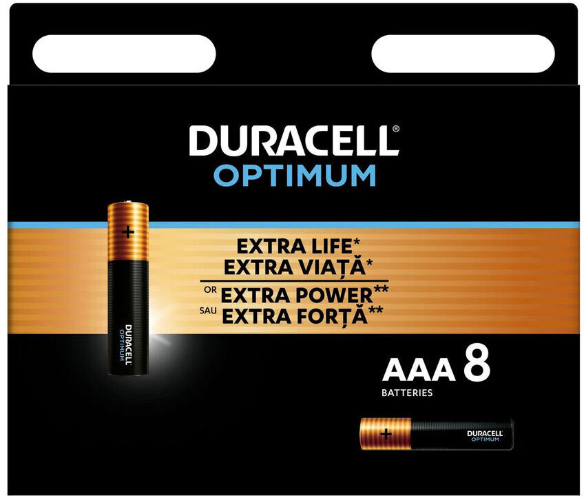 Duracell Bateria AAA (LR03) Optimum alkaliczna 1.5V, 8 szt.