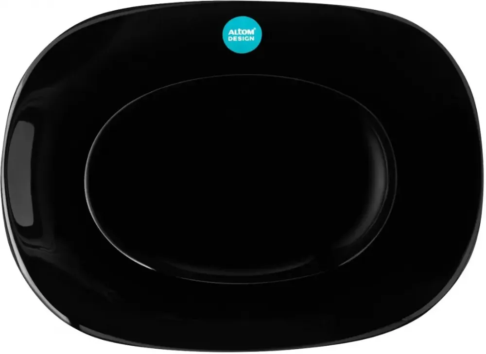 Altom Design Black Harmony półmisek 23x17 cm szkło 6 sztuk czarny