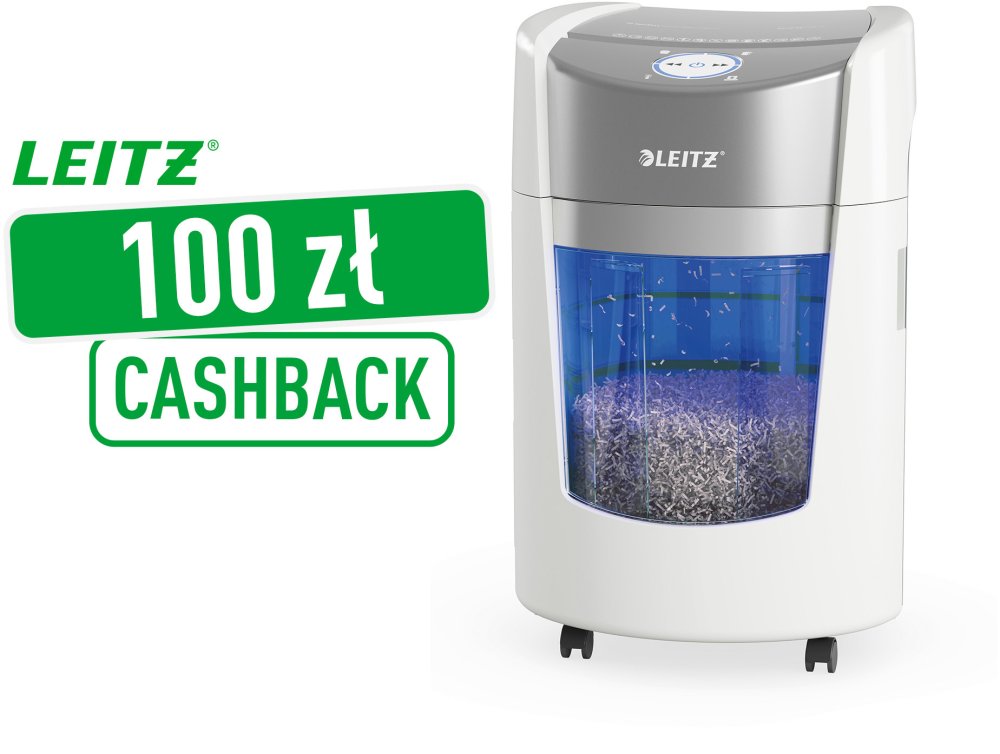 Niszczarka Leitz IQ Optimax Small Office 350, 8 kartek, mikrościnek 2x15mm, P-5, biały