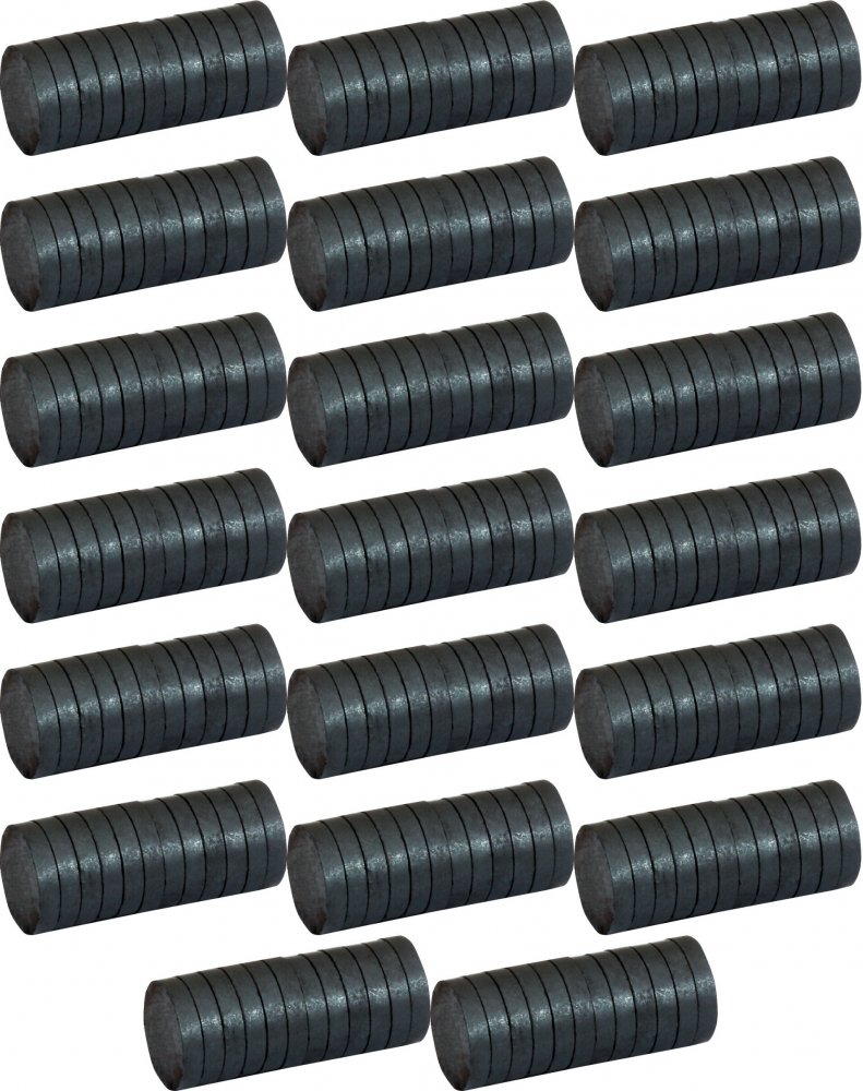 Grand magnesy bez obudowy 20x4 mm, 12 szt., czarne