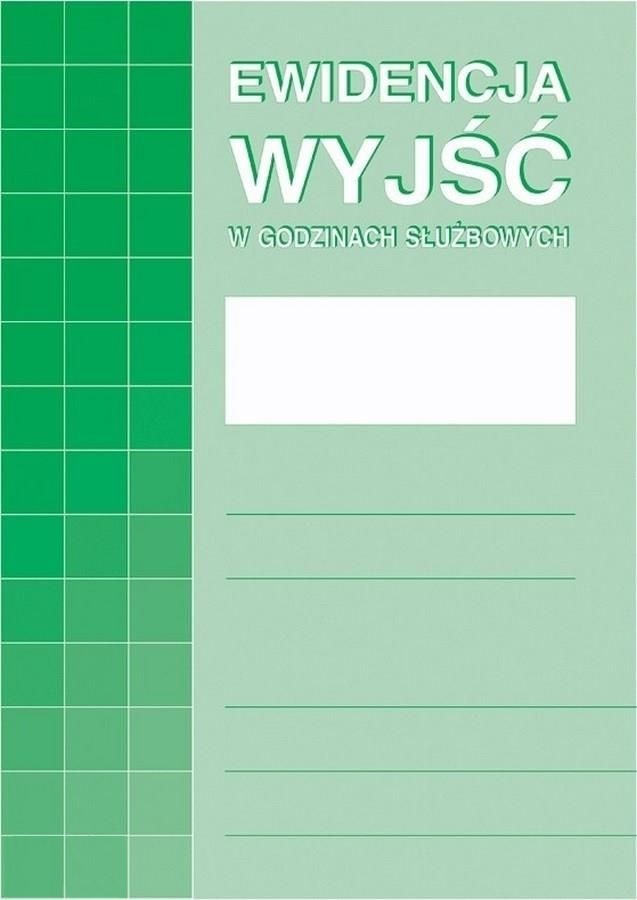 Michalczyk i Prokop Druk akcydensowy MiP 574-1 Ewidencja wyjść w godzinach służbowych, A4, offsetowy, 16k