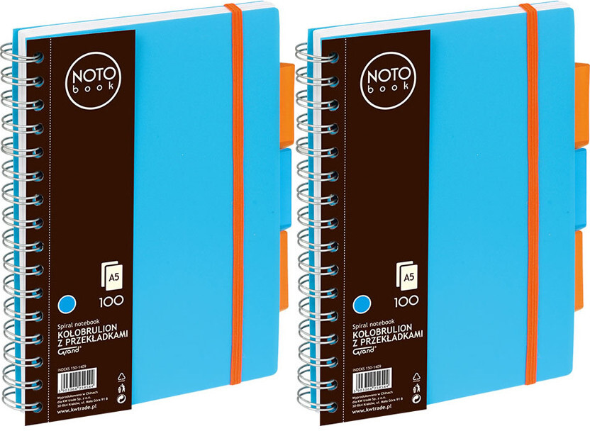 Grand NOTOBook Kołonotatnik A5 w kratkę, 100 kartek, okładka PP, niebieski