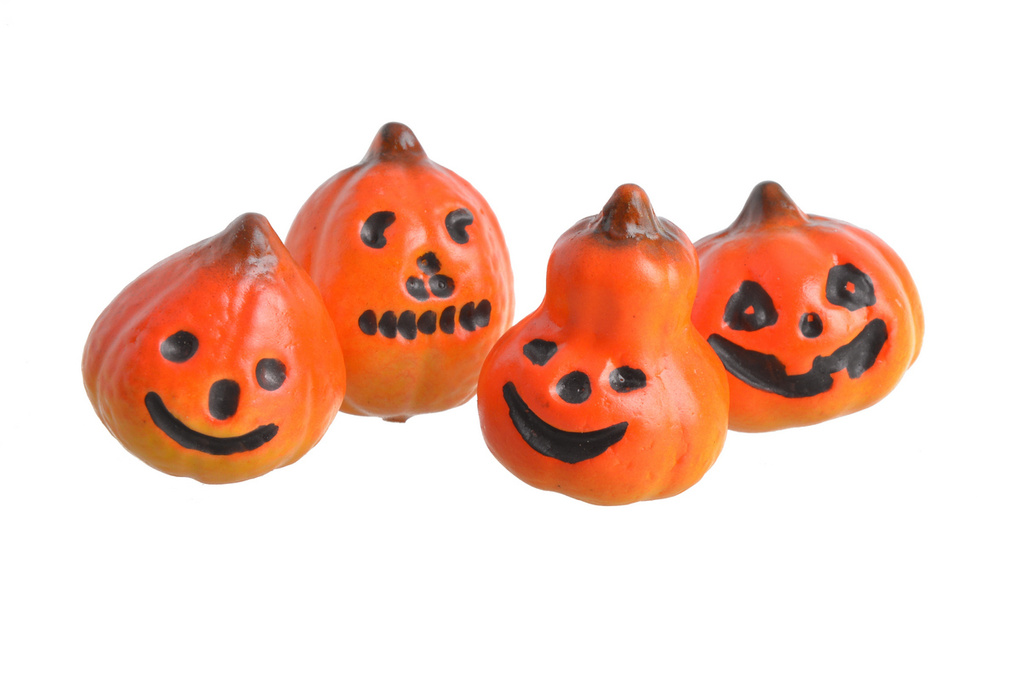 Dynie pomarańczowe komplet 4 szt paczka Halloween