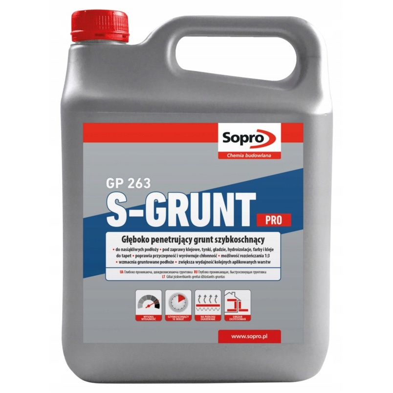 Głęboko penetrujący grunt szybkoschnący GP 263 10kg Sopro