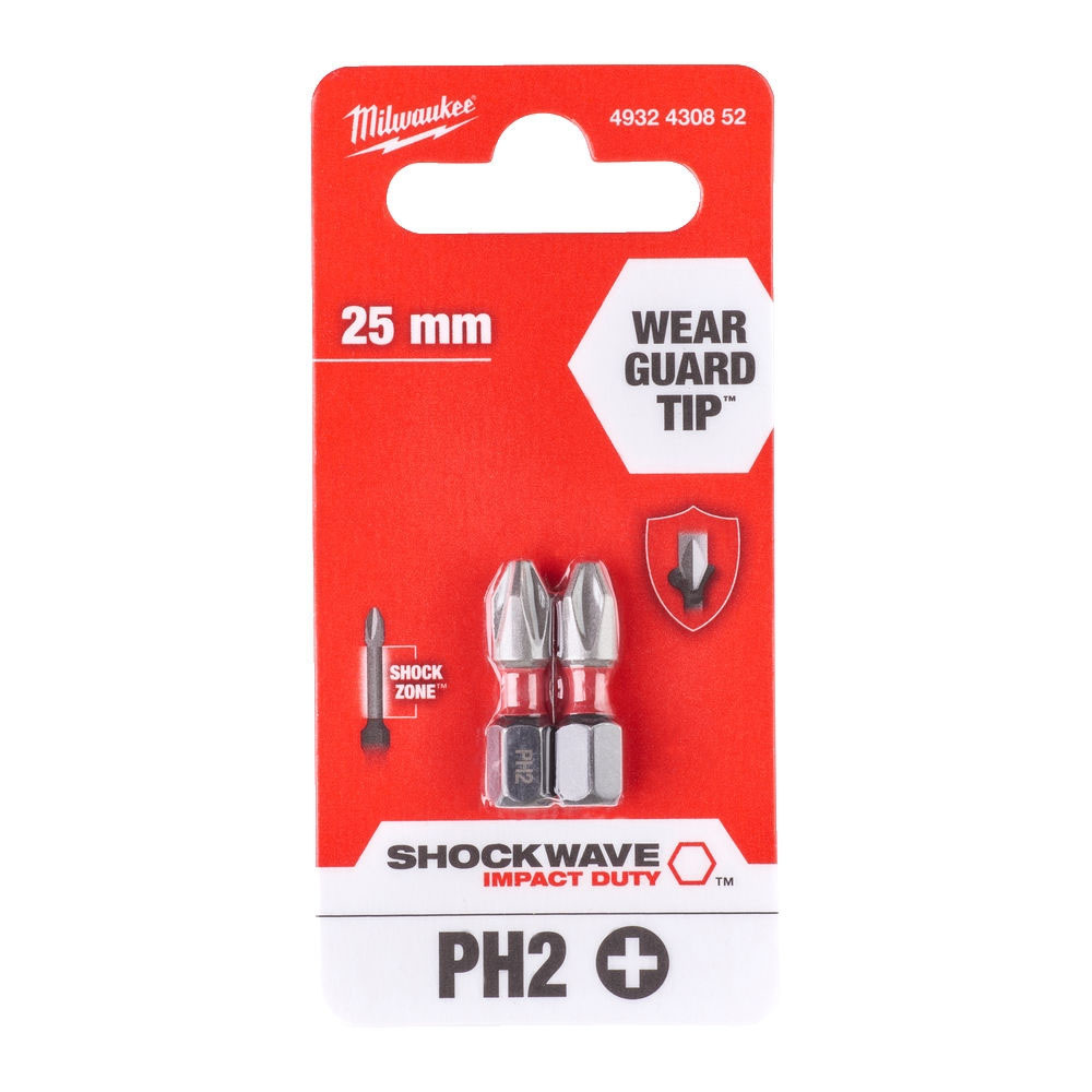 Końcówka Bit udarowy PH2 25mm 2 sztuki Milwaukee