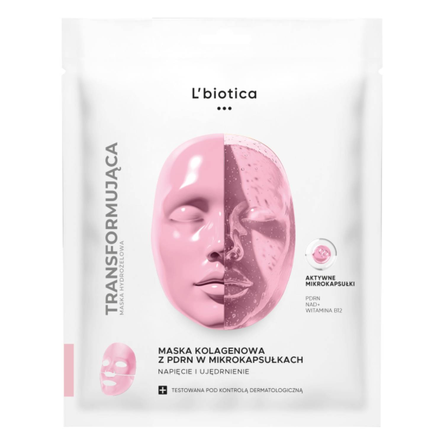 L'biotica napięcie i ujędrnienie - maska kolagenowa z pdrn w mikrokapsułkach, 1 sztuka