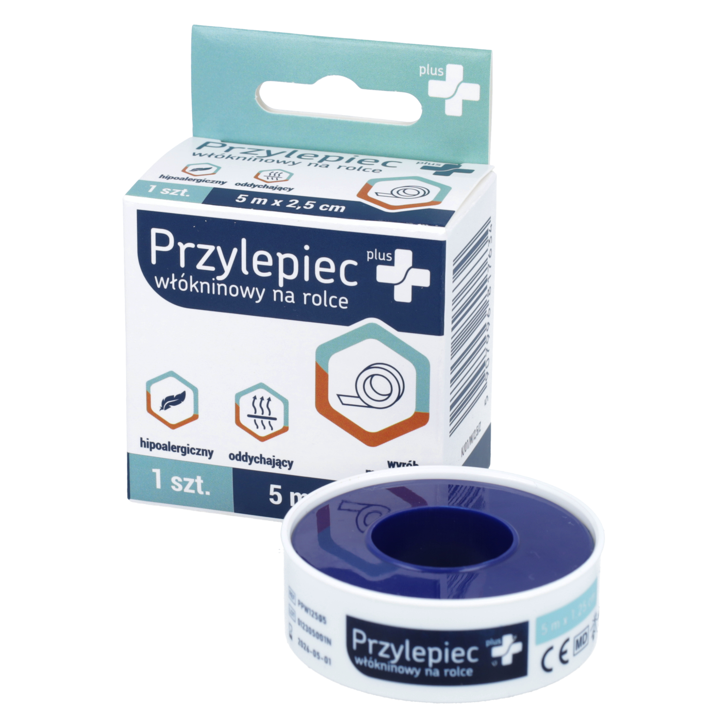 Zdrowe korzyści plus+, przylepiec włókninowy, 5 m x 2,5 cm, 1 sztuka