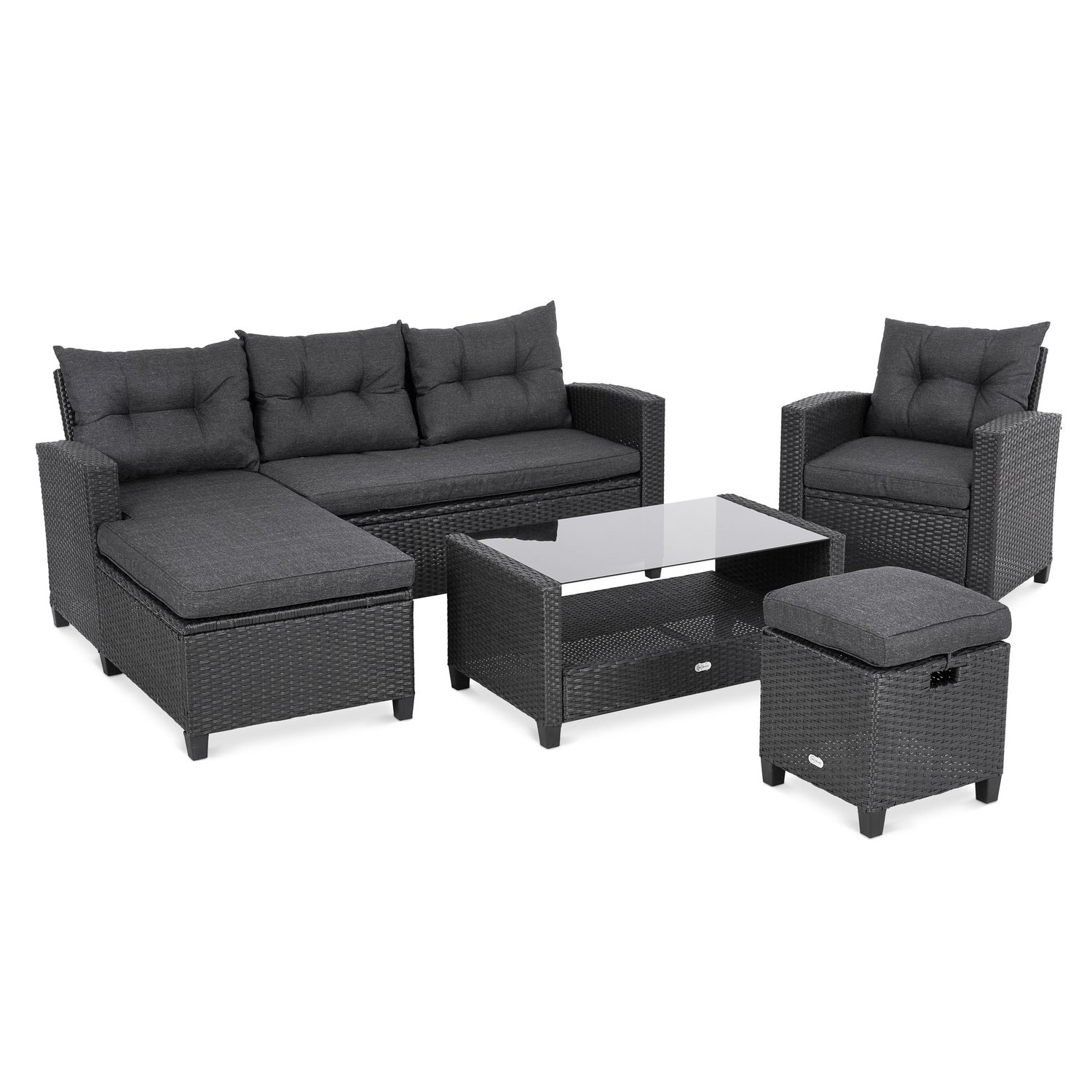 Gartenmöbel-Set DALMIA - Schwarz/Graphite